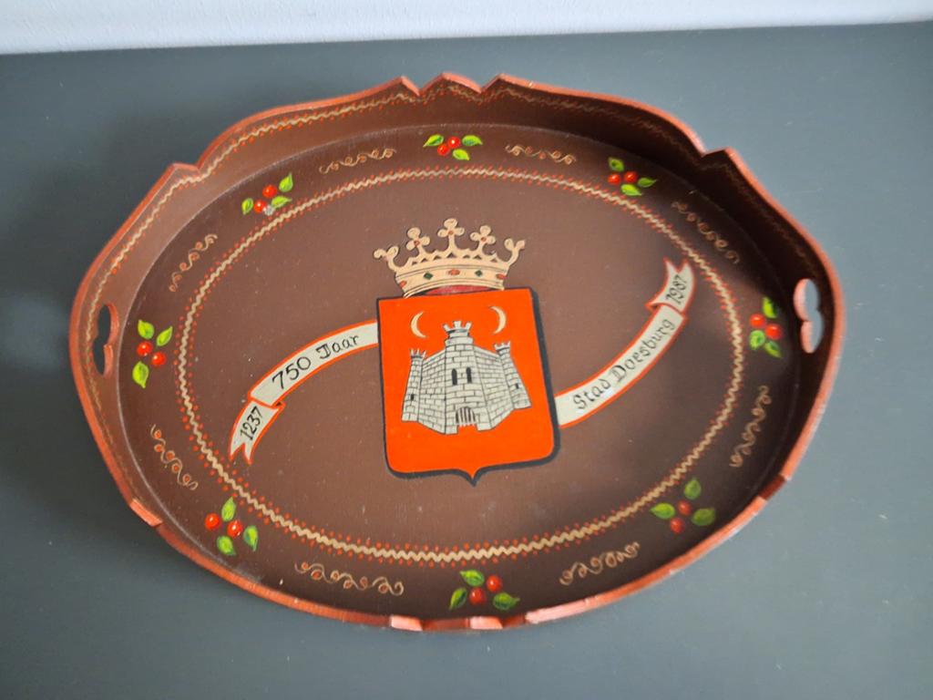 Doesburg Hanzestad dienblad handgeschilderd, Ophalen of Verzenden, Hout