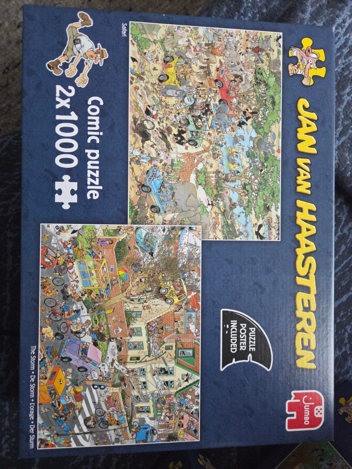 Jan van Haasteren Comic Puzzel 2x1000 stukjes, Ophalen of Verzenden, Meer dan 1500 stukjes, Gebruikt, Legpuzzel
