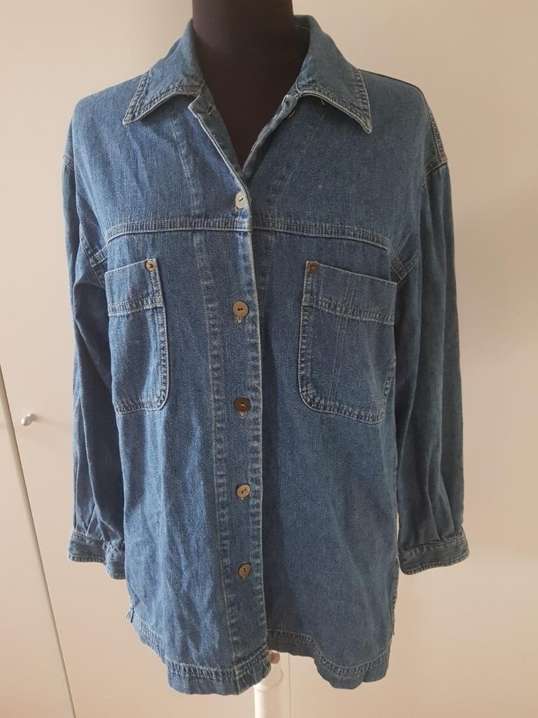 Vintage Denim overhemd – maat 36, Ophalen of Verzenden, Maat 36 (S), Blauw