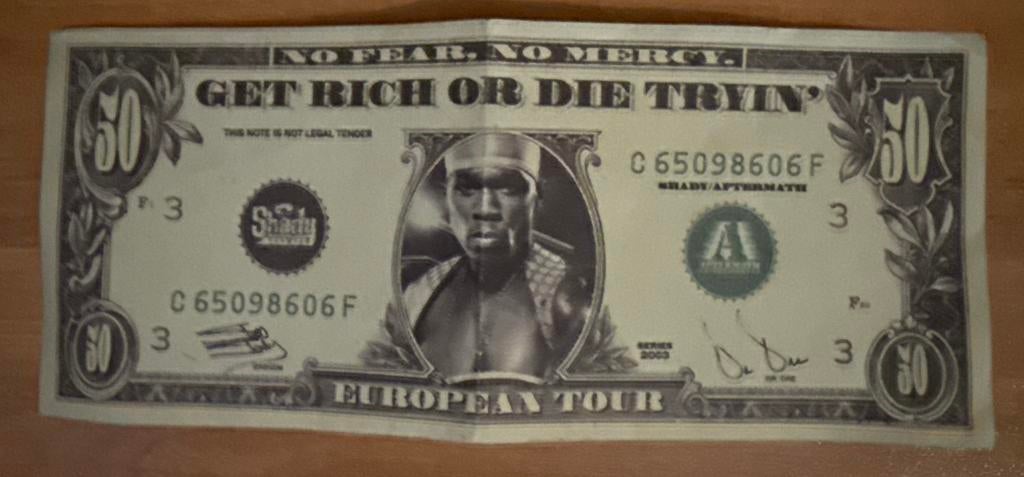 50 Cent European Tour 2003 - Promo 50 Dollar Bill, Ophalen of Verzenden