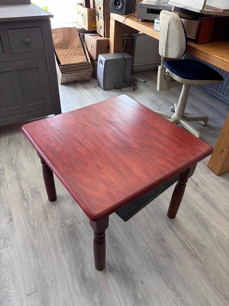 Vierkante houten salontafel te koop., Ophalen, Gebruikt, 50 tot 100 cm, 50 tot 75 cm