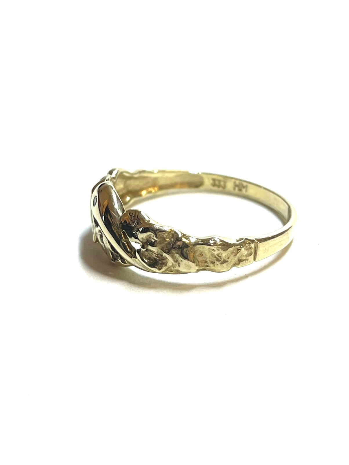 8k gouden ring met een diamant, 18 tot 19, -, -, Ophalen of Verzenden