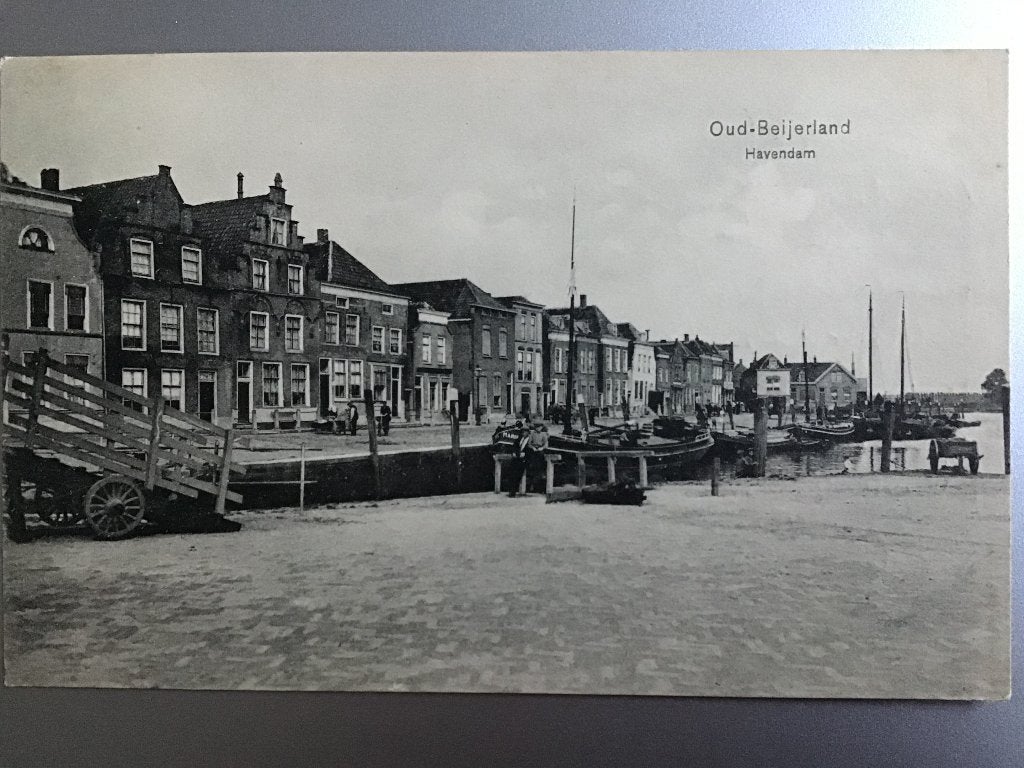 Oud-Beijerland Havendam - Antieke Ansichtkaart 1918, Ophalen of Verzenden, Voor 1920, Gelopen, Zuid-Holland