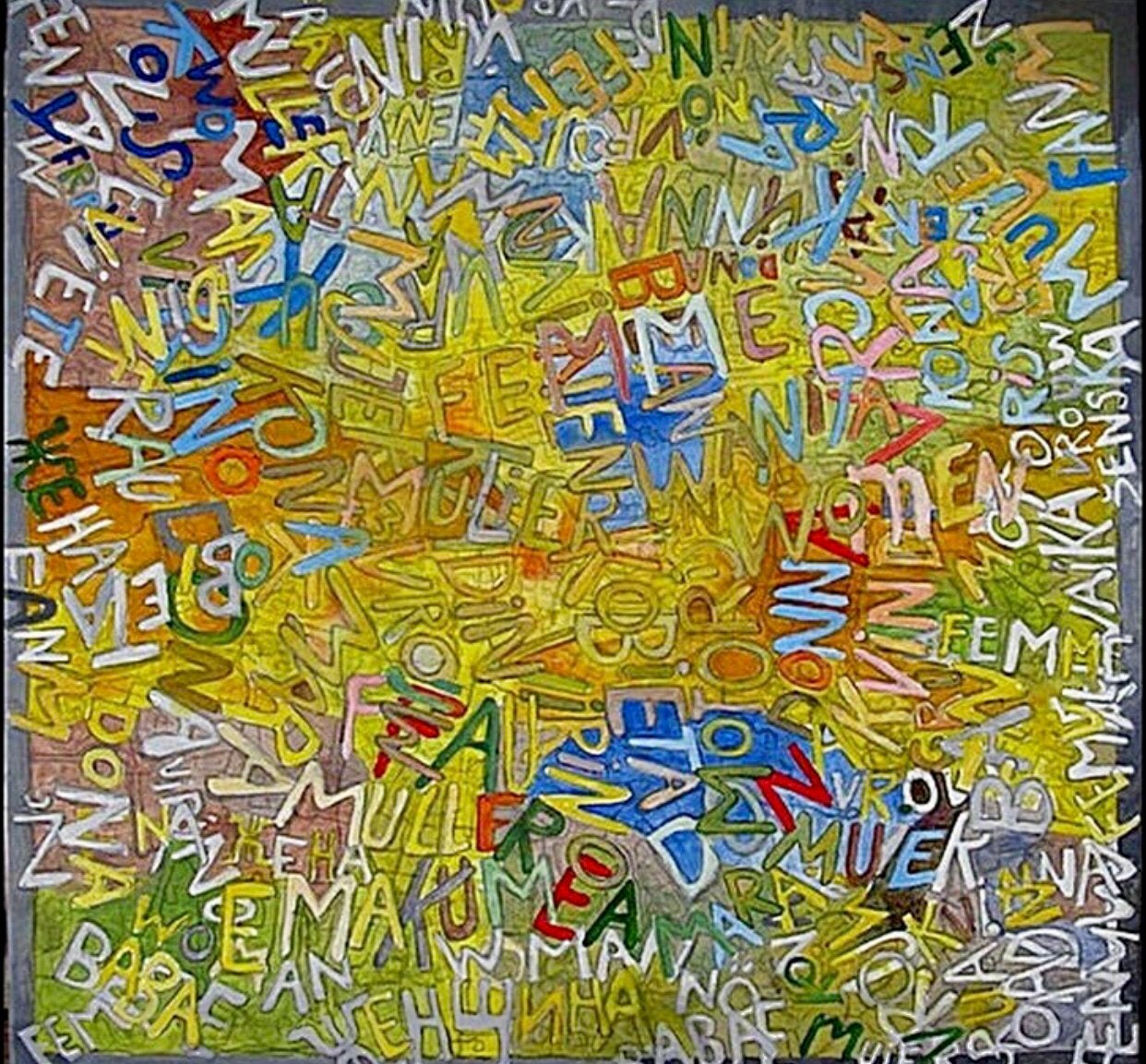 Apart modern schilderij titel “ Women”., Verzenden