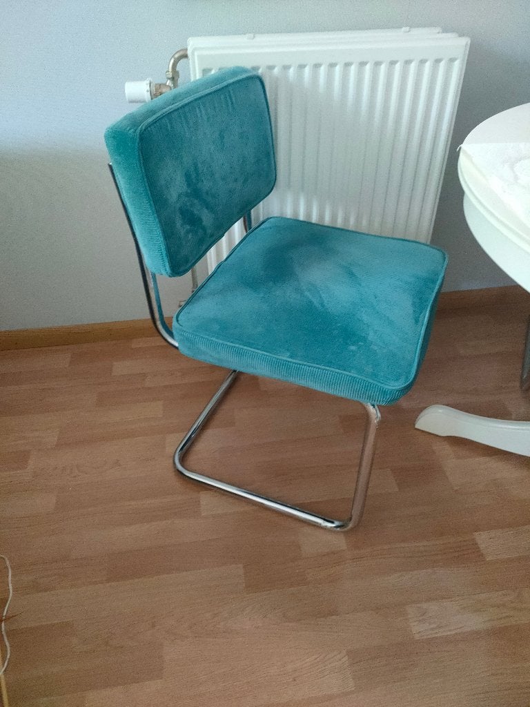 4 x buisframe stoelen blauw  rib Modern/Stevig, Blauw, Ophalen of Verzenden, Zo goed als nieuw, Metaal