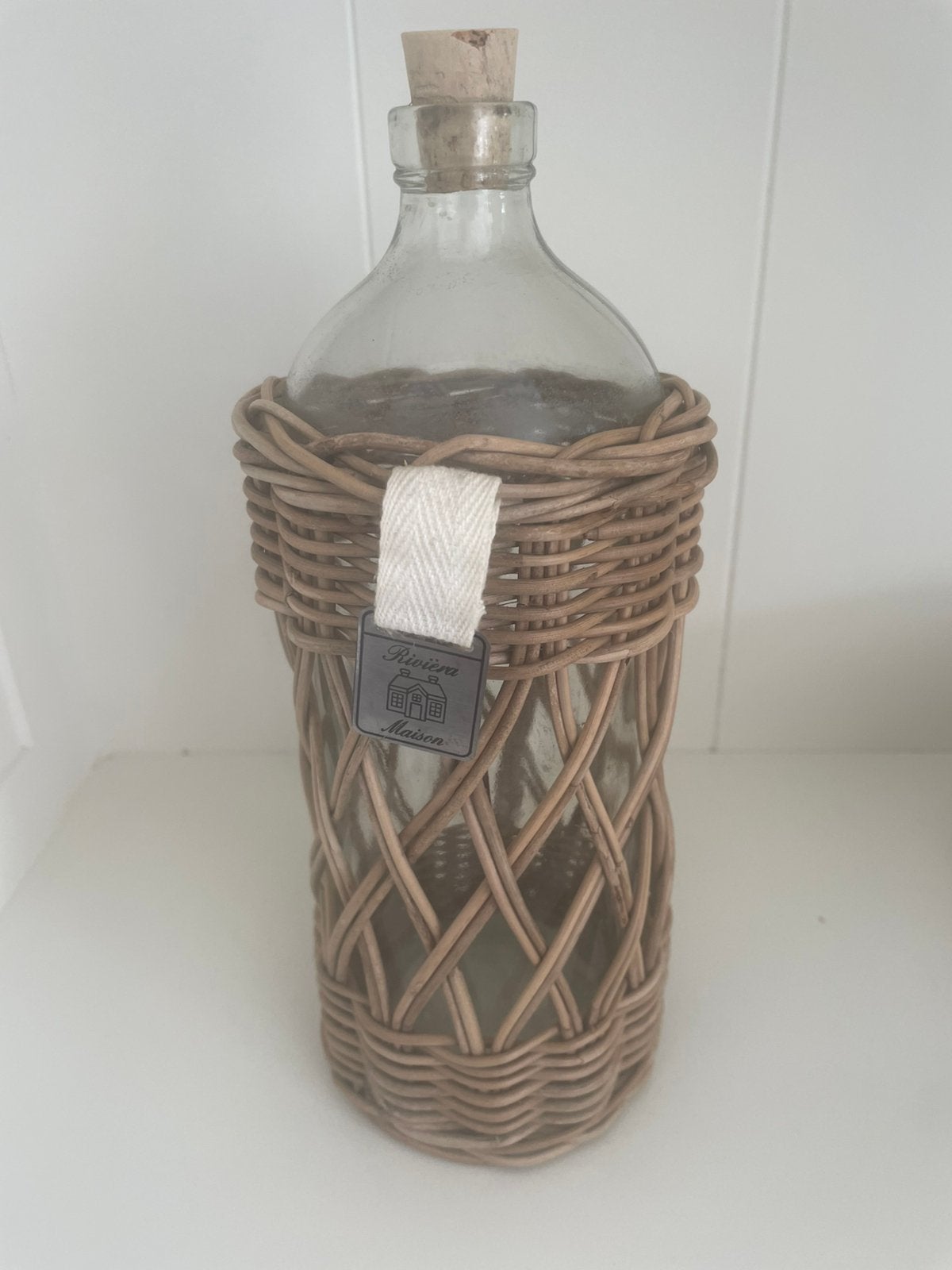 Riviera Maison rattan fles, Ophalen of Verzenden, Zo goed als nieuw