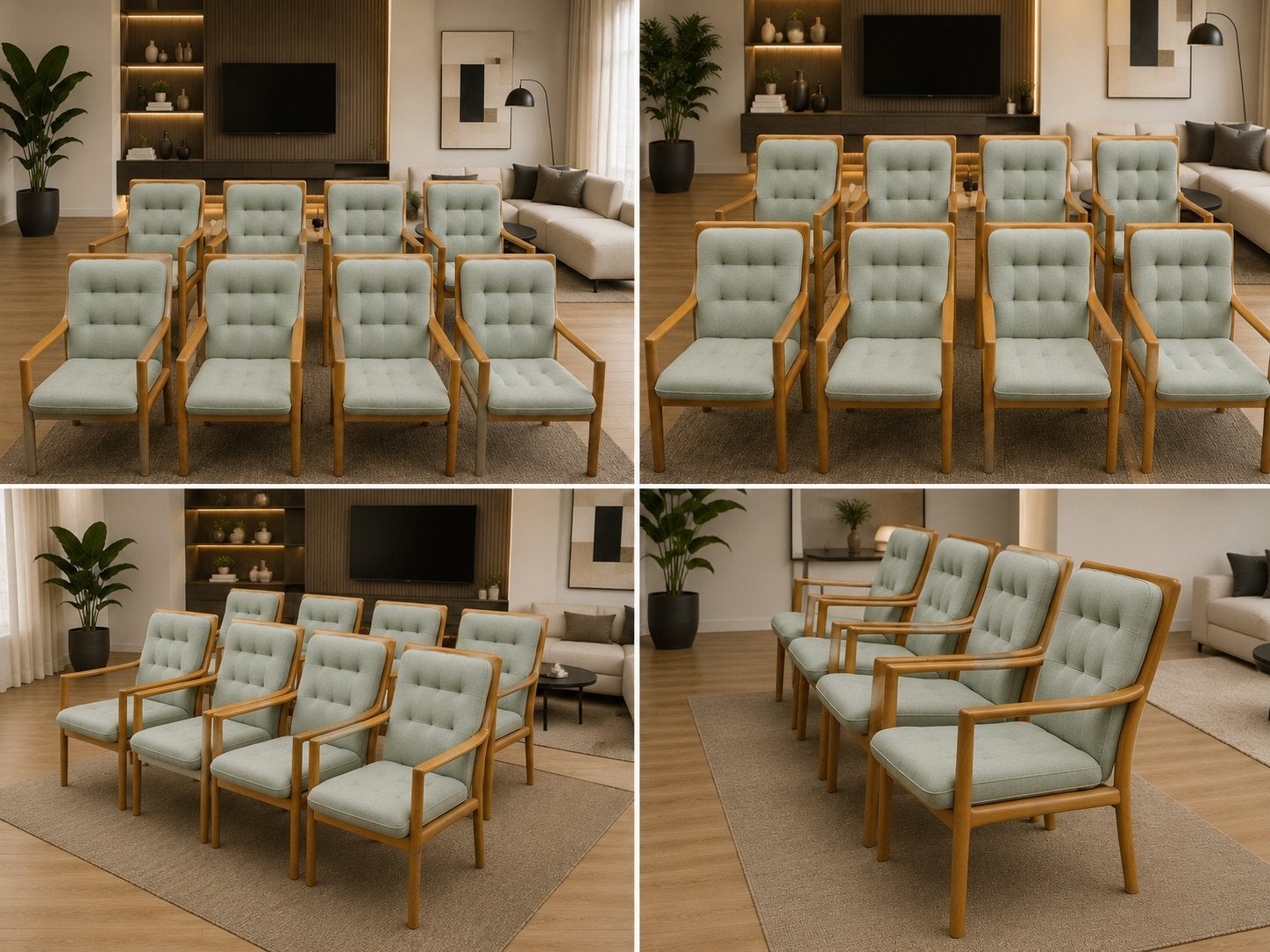 Lübke fauteuils - lichtblauw/groene  bekleding (per stuk), Ophalen, Gebruikt, Overige kleuren, Scandinavisch