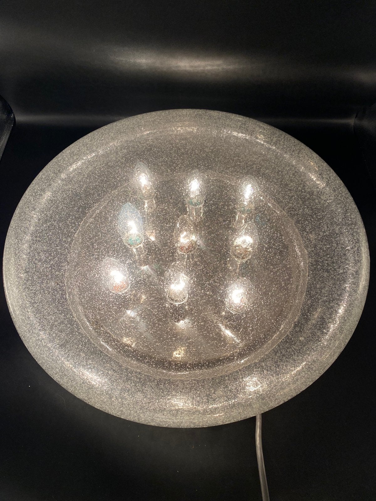 XXL Doria plafondlamp 50 cm doorsnede jaren 70, Ophalen, Zilver, 50 cm, E14 (klein)