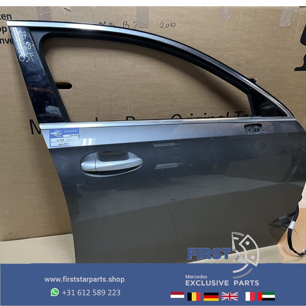 W177 DEUR COMPLEET PORTIER GRIJS RECHTS VOOR Mercedes A Klas, Gebruikt, -, Deur, Ophalen of Verzenden