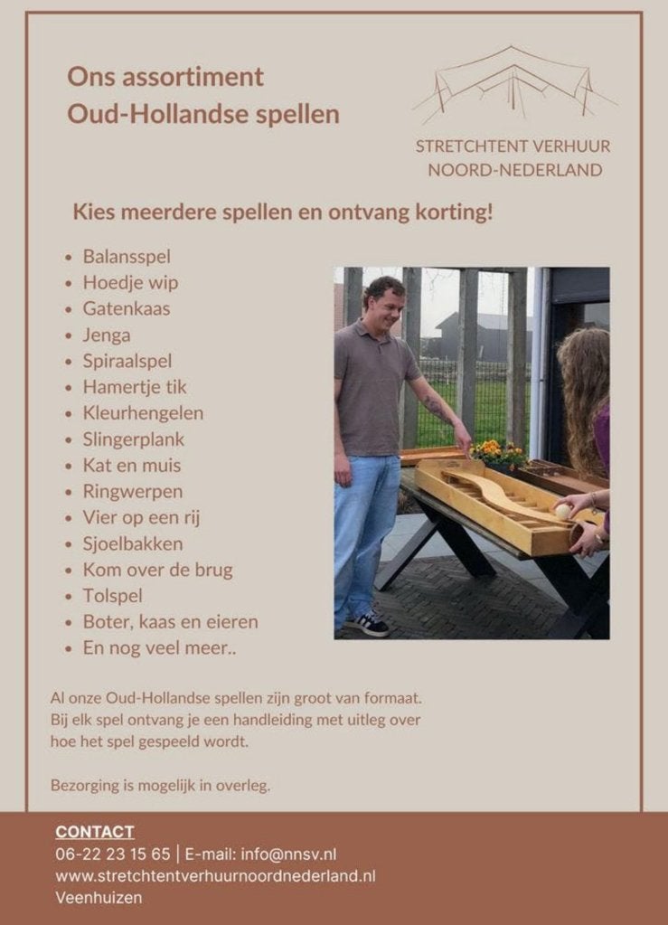 Hoedje wip te huur - oud Hollandse spellen te huur, Hobby en Vrije tijd, Ophalen, Zo goed als nieuw, Overige