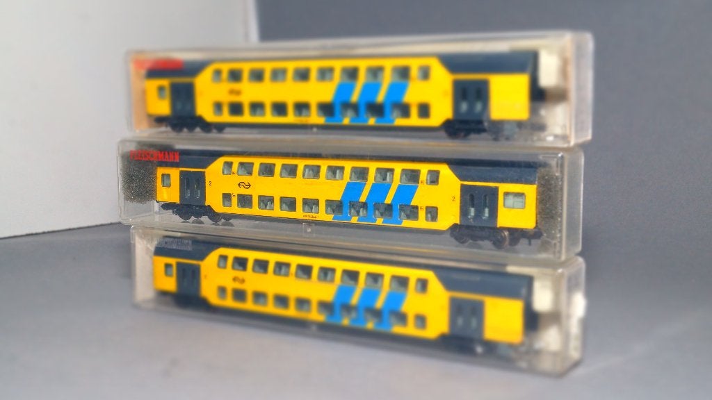 3x Fleischmann NS dubbeldekker, Gelijkstroom, Fleischmann, Wagon, Ophalen of Verzenden