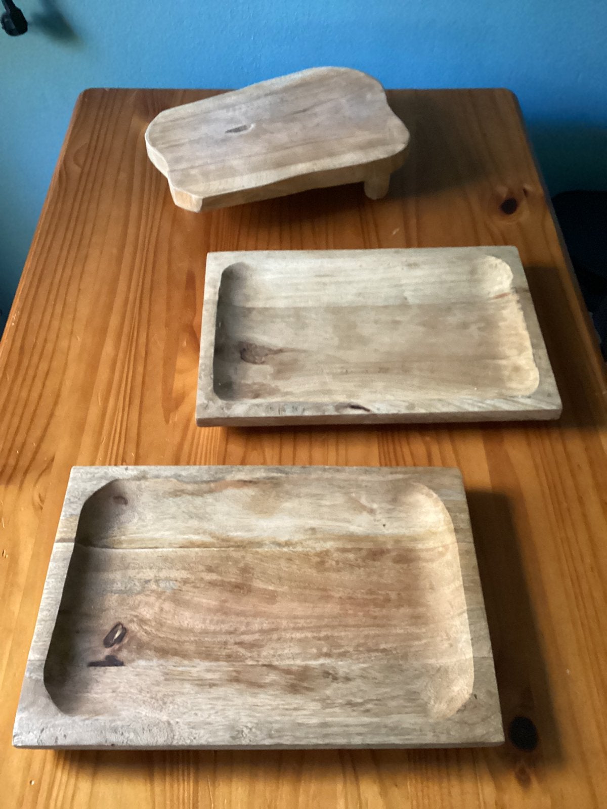 Decoratie Schalen en Plateau Hout,Zie Foto’s., Ophalen, Zo goed als nieuw, Rond, Hout