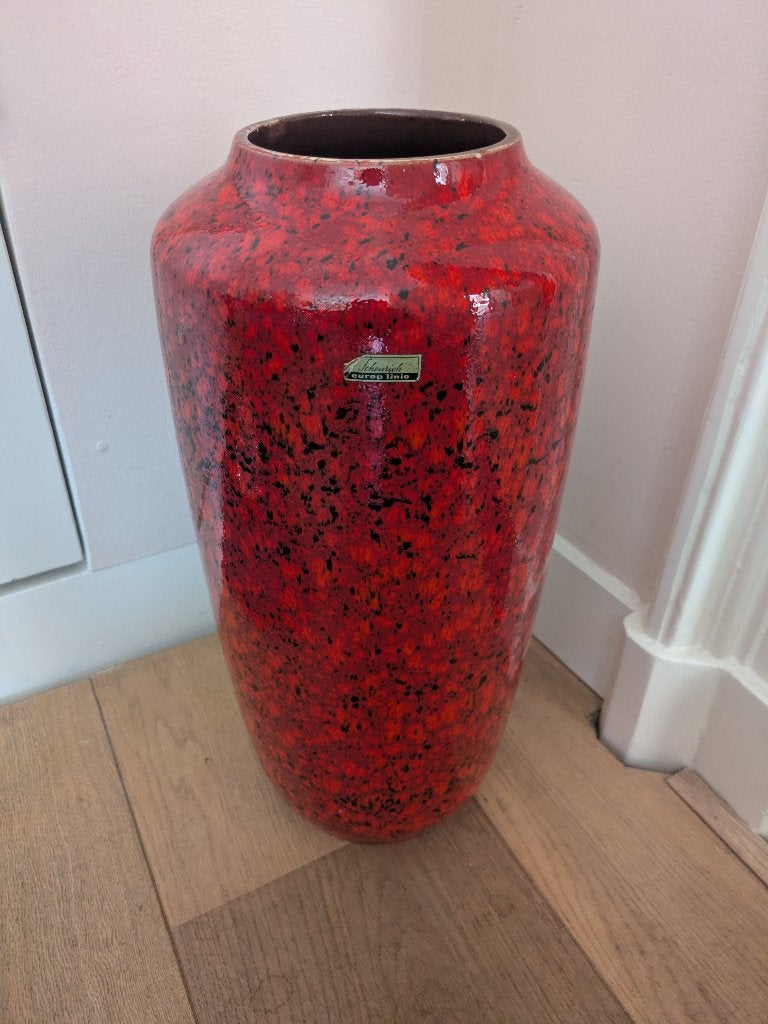 Grote vaas Scheurich vintage 44,5cm, Ophalen, Zo goed als nieuw, Rood