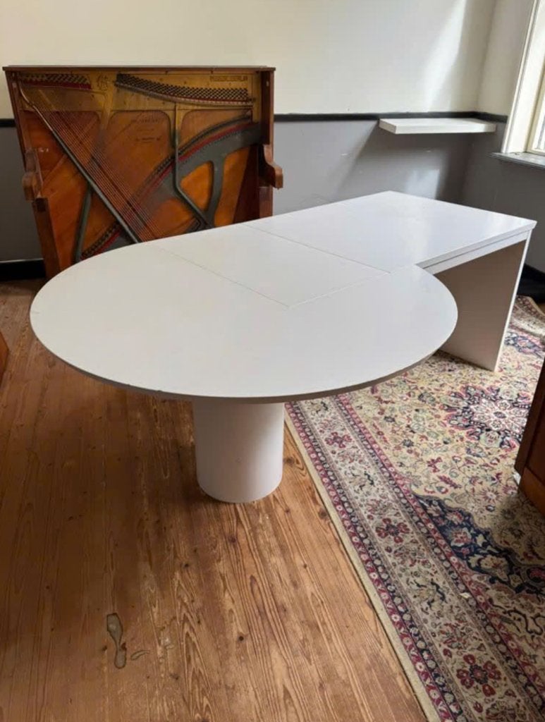 Wit bureau, Ophalen, Gebruikt, Hout, Hoekbureau