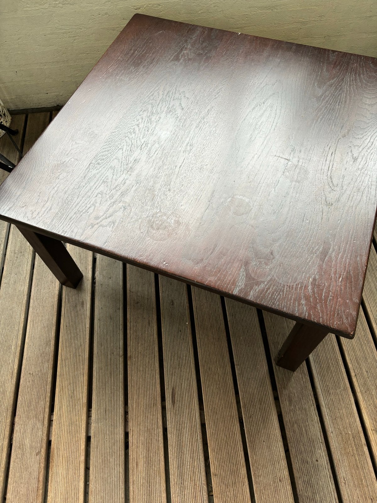 Houten salontafel - vierkant, Ophalen, Strak, Gebruikt, 100 tot 150 cm