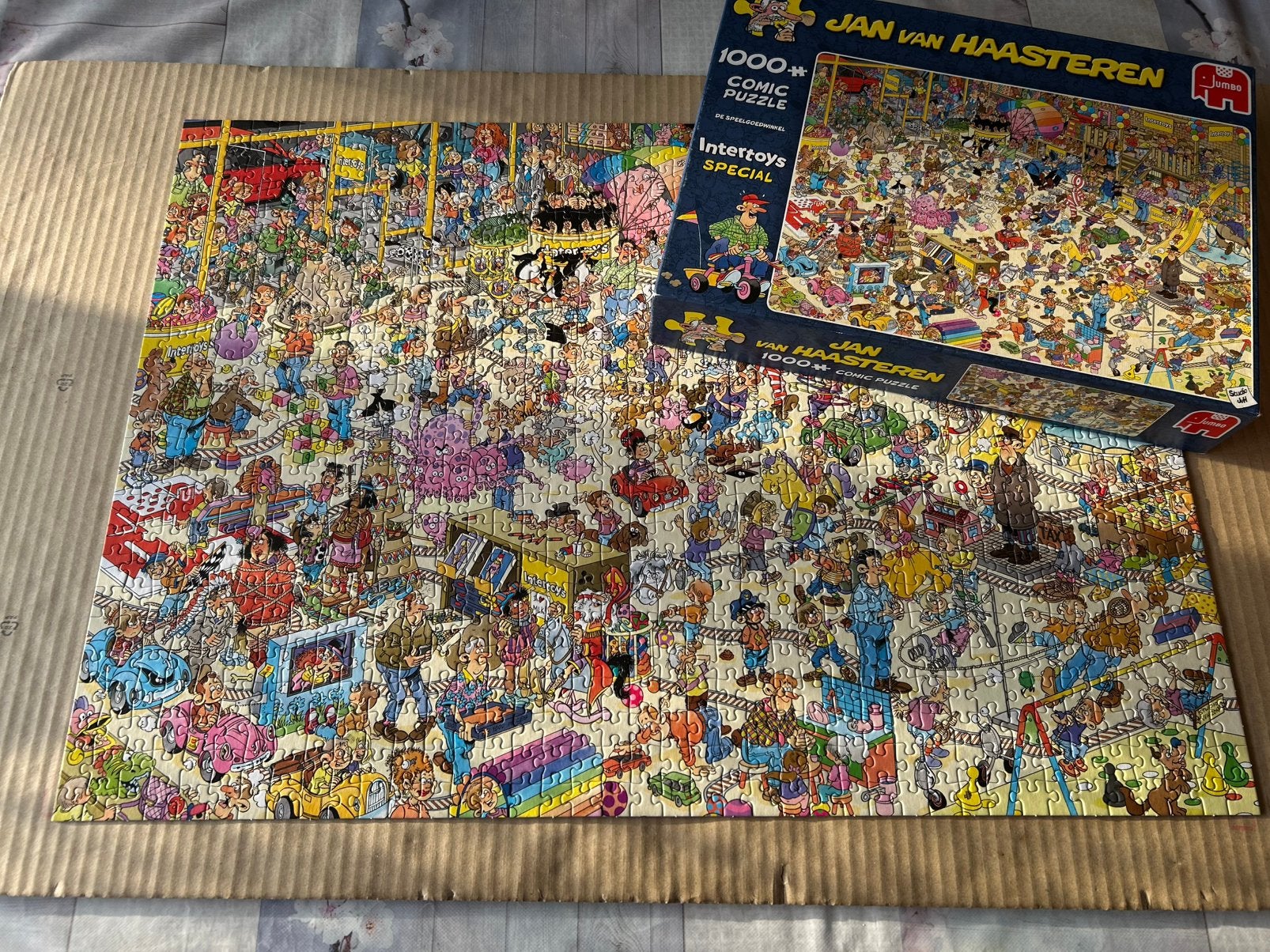 Jan van Haasteren puzzel 1000 stukjes de Speelgoedwinkel, Ophalen, 500 t/m 1500 stukjes, Zo goed als nieuw