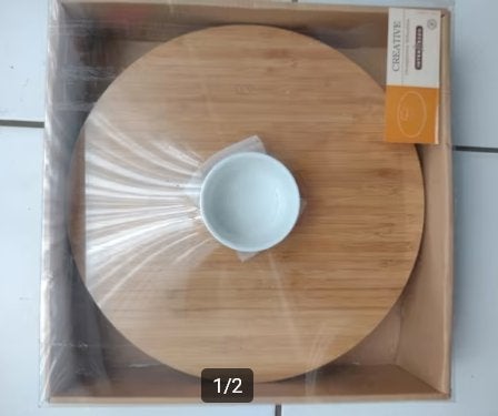 Houten draaiplateau voor borrelhapjes of kaas, nieuw., Overige typen, Nieuw, Ophalen of Verzenden, Modern