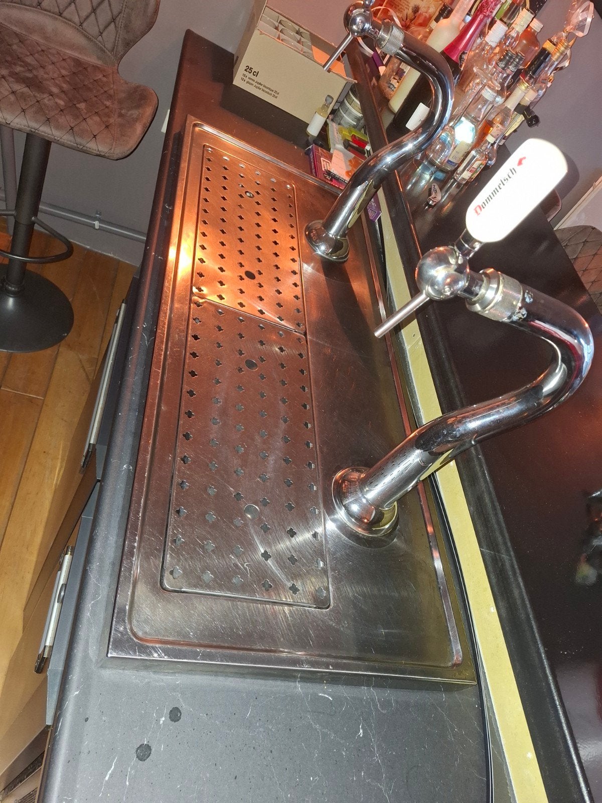 Tapblad met 2 tabzuilen  - Perfect voor thuisbar of horeca, Ophalen of Verzenden, Gebruikt, Overige merken