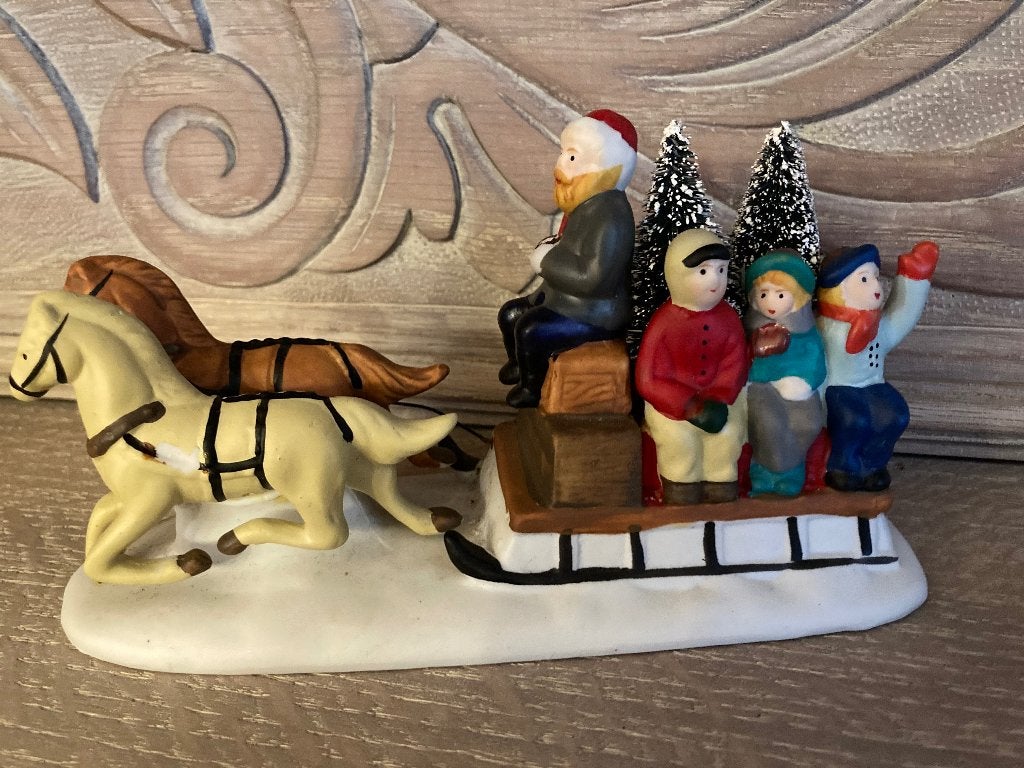 Lemax arrenslee met paarden, Ophalen of Verzenden, Zo goed als nieuw