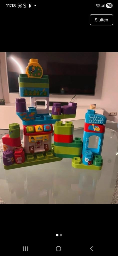 VTech Big Big Blocks Speelhuis - Interactief Bouwplezier, Ophalen of Verzenden, Zo goed als nieuw, Overige merken