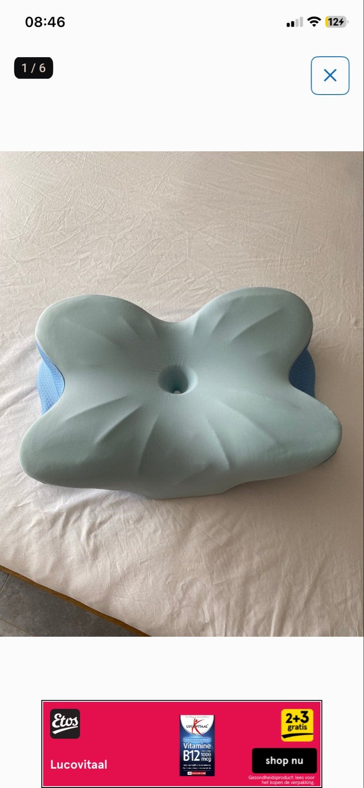 Derila Memory Foam Kussen - Ergonomisch Hoofdkussen, Schuim, Eenpersoons, Blauw, Ademend