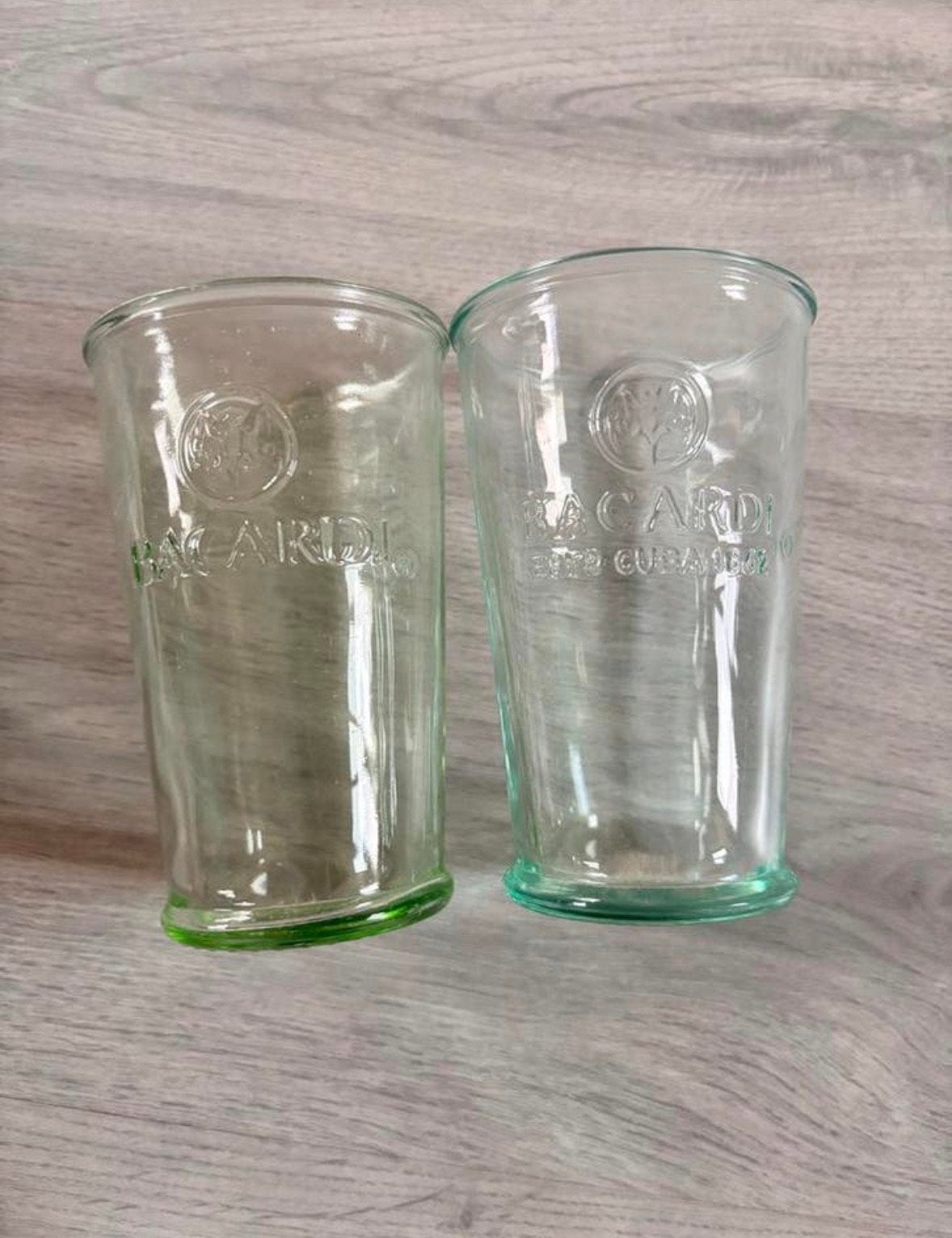 Bacardi glazen - set van 2, Glas of Glazen, Gebruikt, Ophalen of Verzenden, Glas