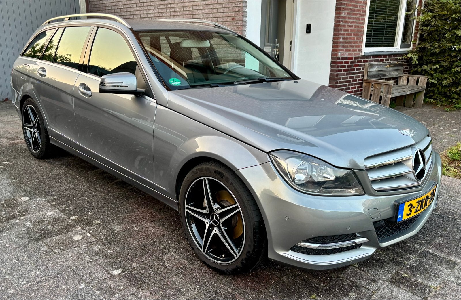 Mercedes-Benz C-Klasse 1.6 C180 Kompr. Estate 2014 Grijs, Auto's, Achterwielaandrijving, 1800 kg, Zwart, 1595 cc