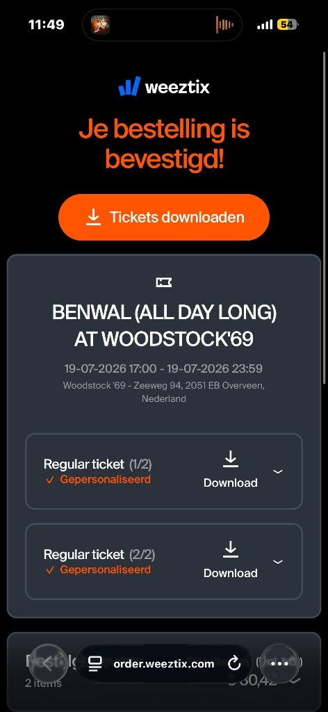 Benwal Woodstock ADL, Eén persoon