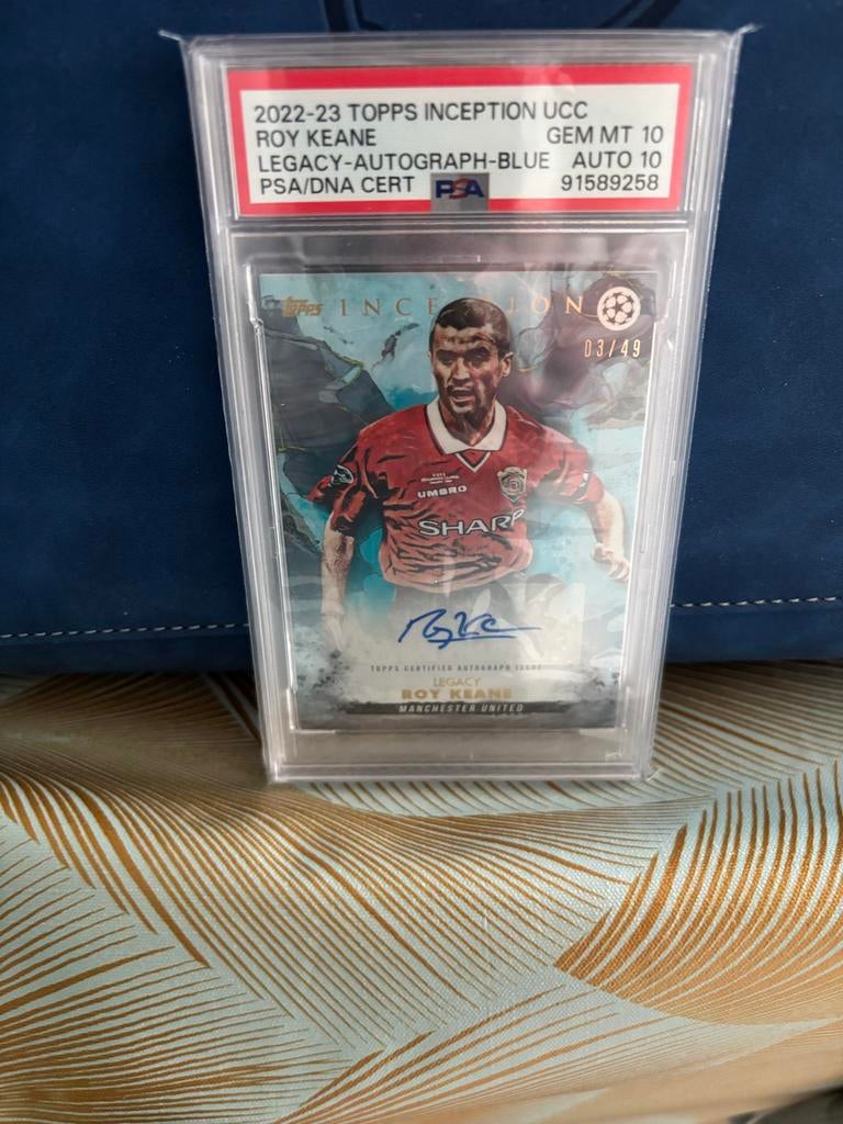 Roy Keane Autograph Kaart 2022-23 Topps Inception PSA 10, Ophalen, Nieuw, Losse kaart