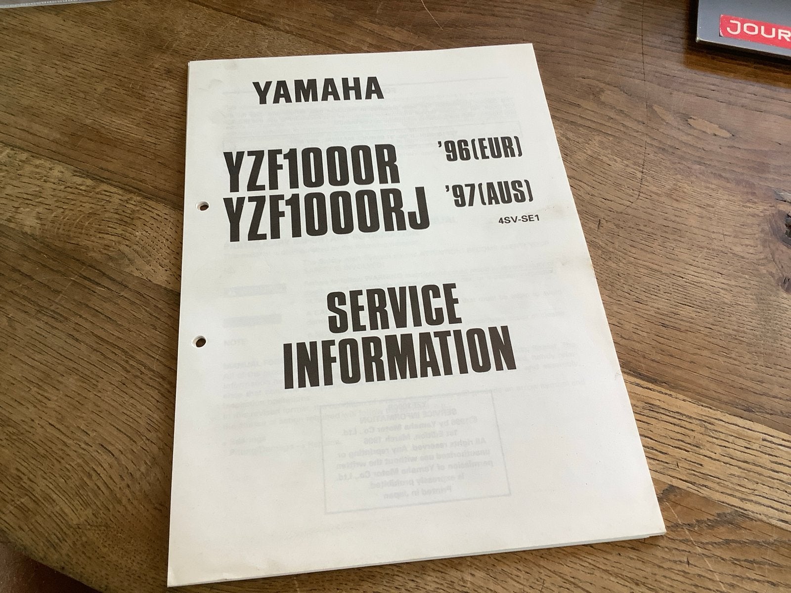 Yamaha YZF1000R Service Informatie Handleiding '96-'97 (34), Verzenden, Yamaha