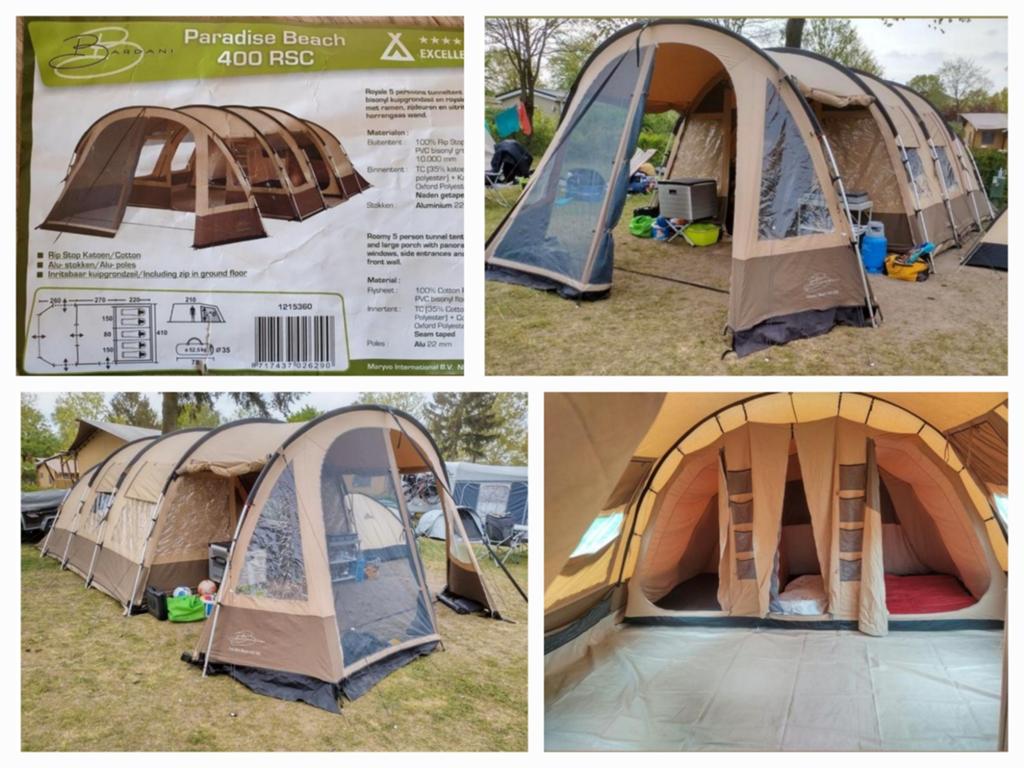 Bardani paradise beach tent in goede staat, Caravans en Kamperen, Tenten, Ophalen, Gebruikt, Tot en met 5