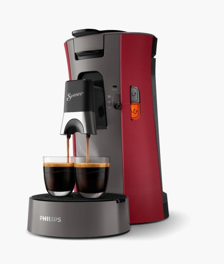 Philips Luxe Senseo Select CSA230/90 Rood -Zo goed als nieuw, Ophalen of Verzenden, Zo goed als nieuw, Koffiemachine