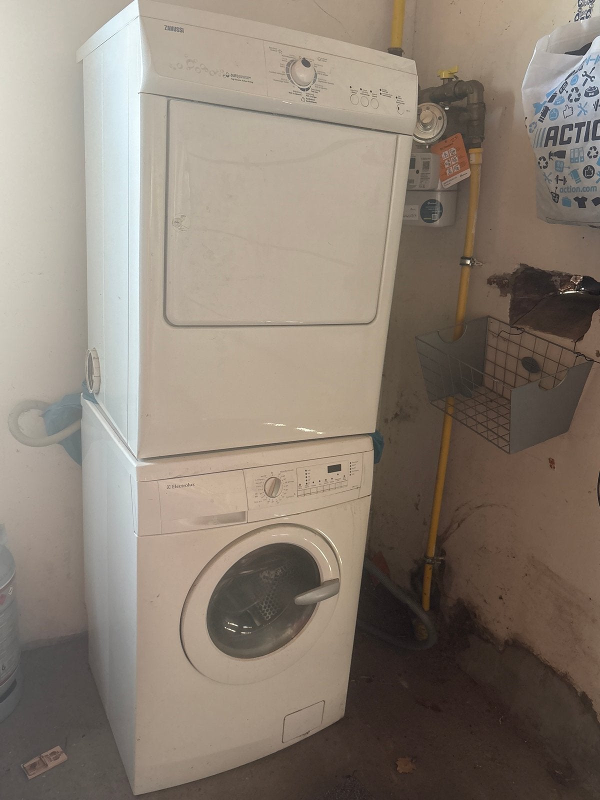 Zanussi droger en Electrolux wasmachine samen, Witgoed en Apparatuur, Ophalen, Gebruikt, Luchtafvoer, 4 tot 6 kg