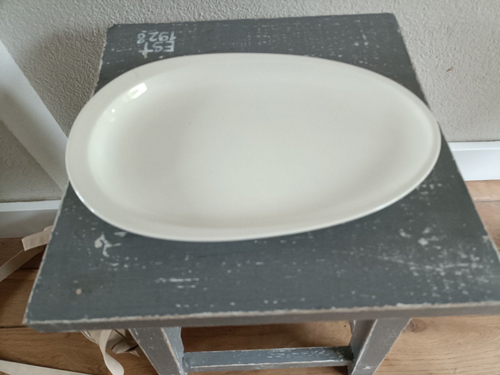 Ovale serveerschaal - Crèmekleurig, Ophalen of Verzenden