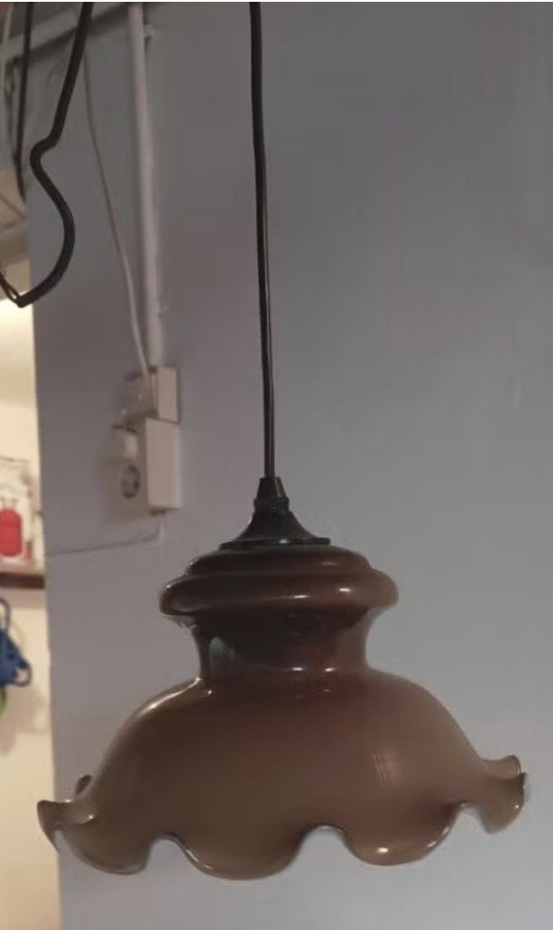 Vintage Set Hanglamp + Wandlamp -Opaline  snel overnemen aub, Ophalen of Verzenden, Gebruikt, Glas, Minder dan 50 cm