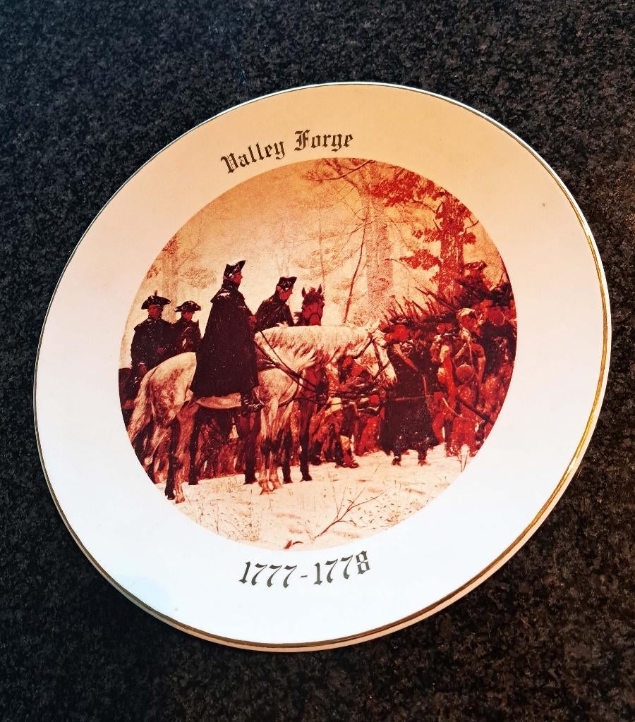 Valley Forge bord, Washington Reviews Troops, William Trego, Ophalen of Verzenden