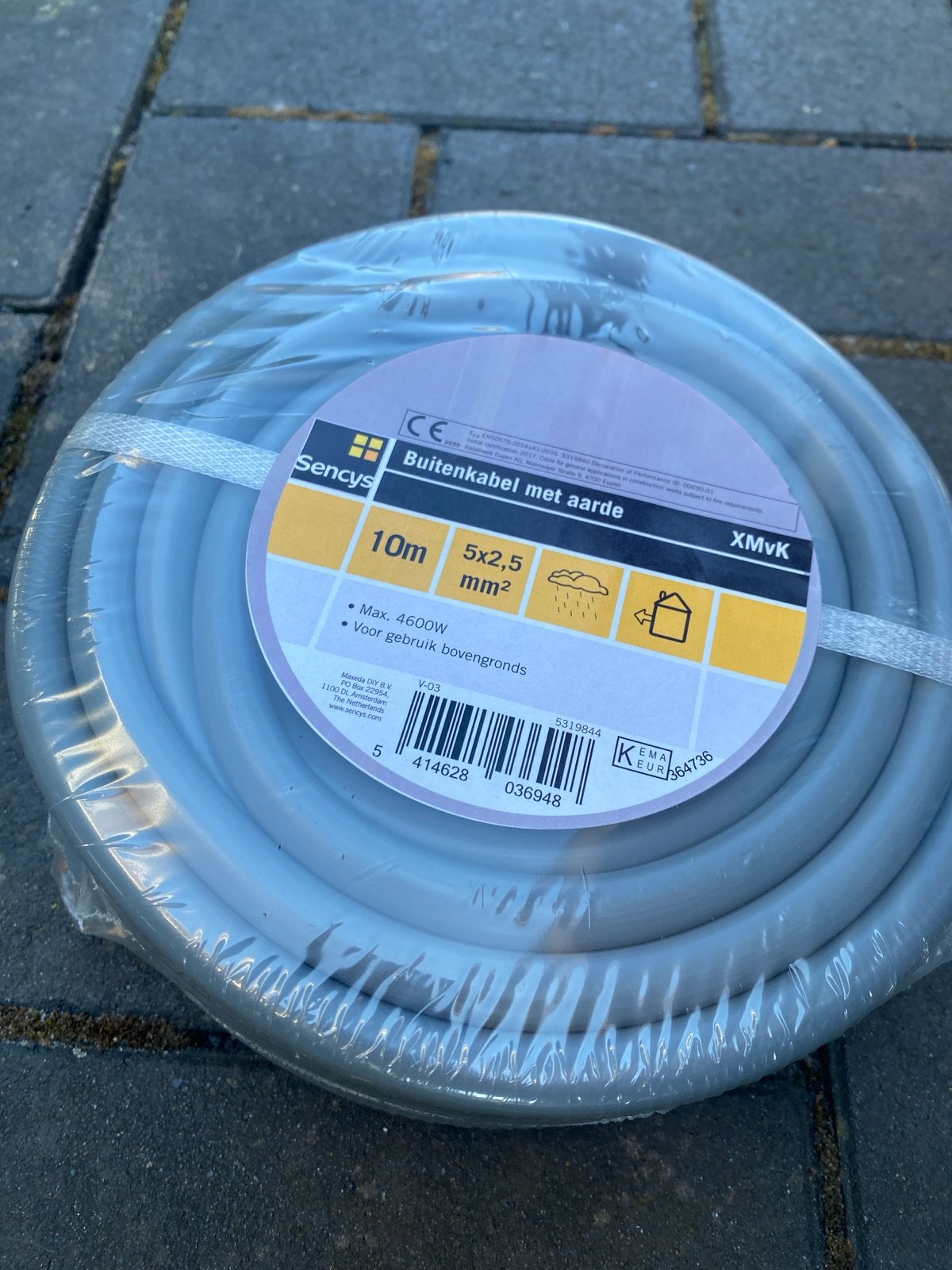 Sencys Buitenkabel met aarde 10m 5x2,5 mm² XMvK, Ophalen, Nieuw, Overige merken, Kabel of Snoer