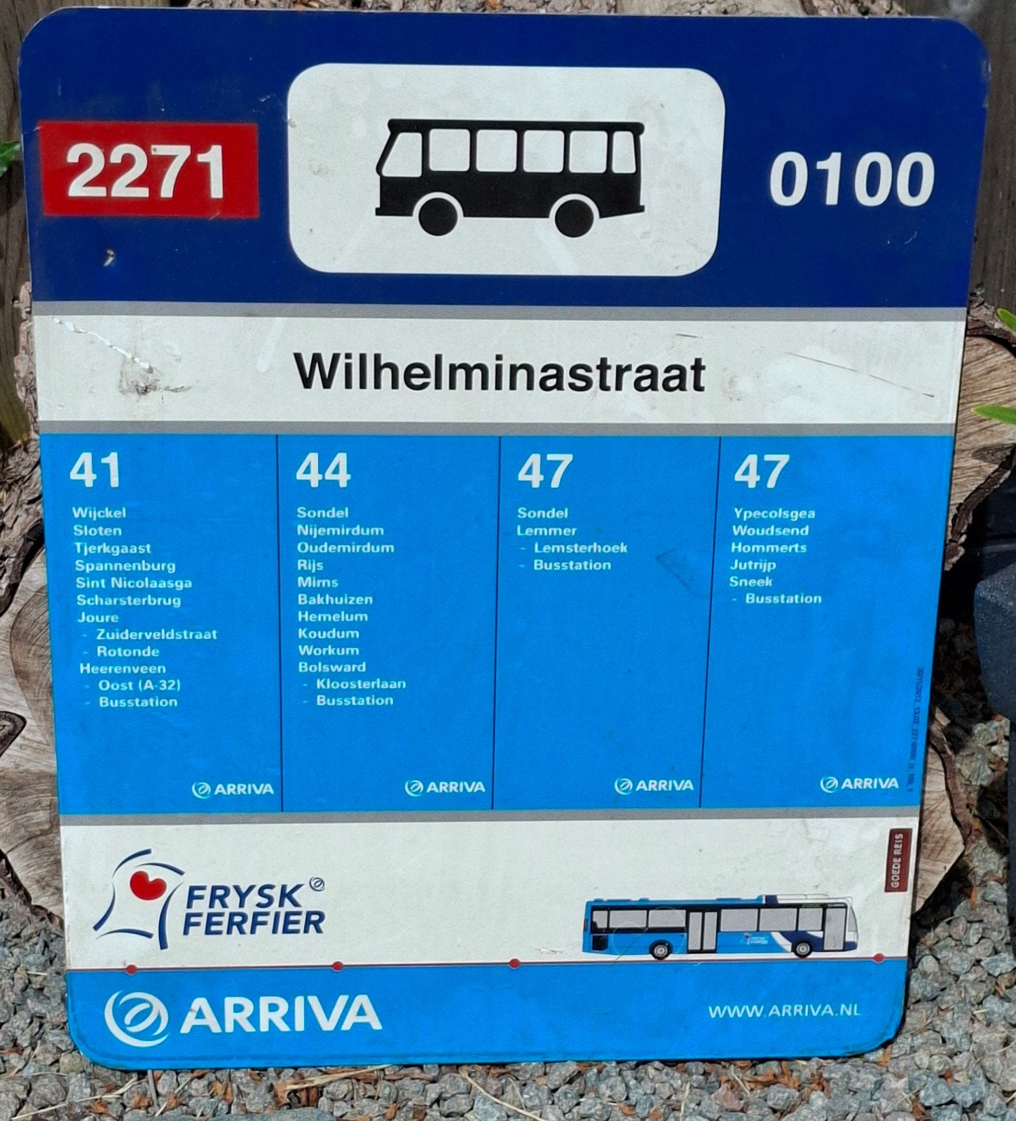 Origineel Arriva bushaltebord Wilhelminastraat, Ophalen of Verzenden, Gebruikt, Overige typen