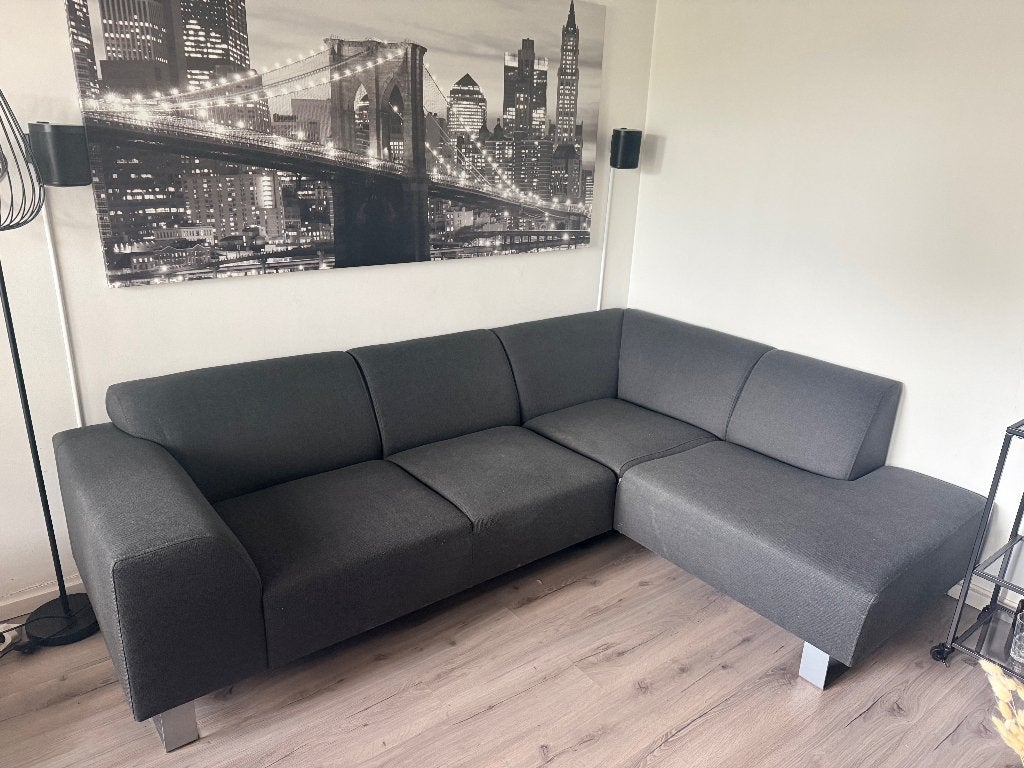 Antraciet Hoekbank van Haco Wonen & Slapen, Ophalen, 250 tot 300 cm, Gebruikt, Hoekbank