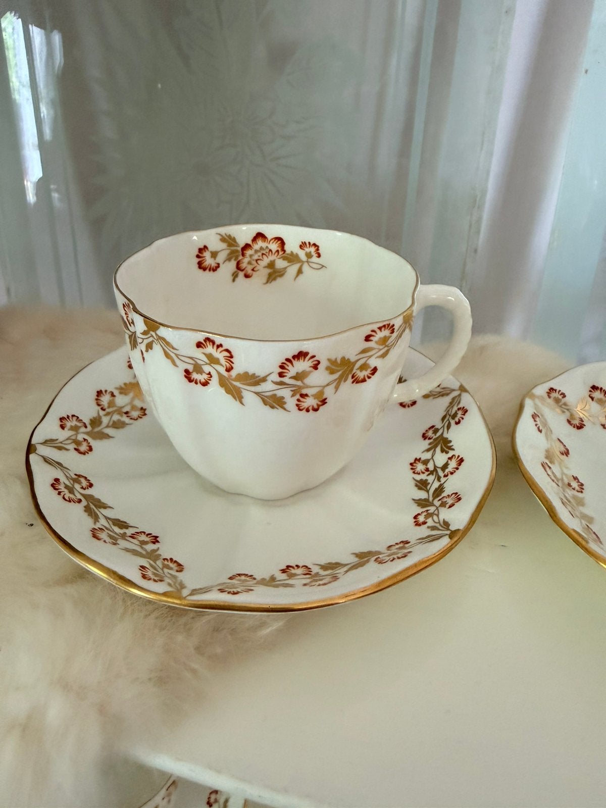 Royal Crown Derby 8x puntgave antieke porseleinkop schotel, Ophalen
