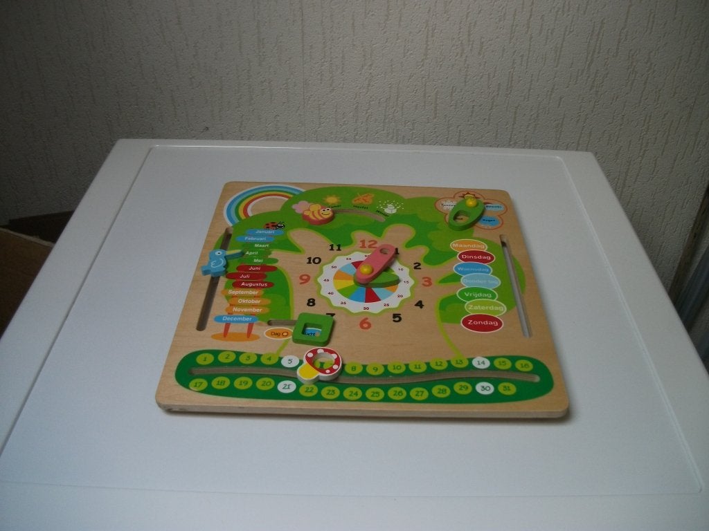 Kalender-Klok groen, Kinderen en Baby's, Ophalen of Verzenden, Gebruikt