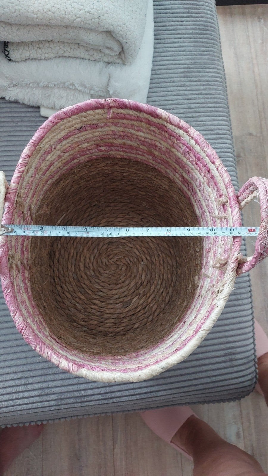 rose mand, Gevlochten, Mand, Rond, Ophalen of Verzenden