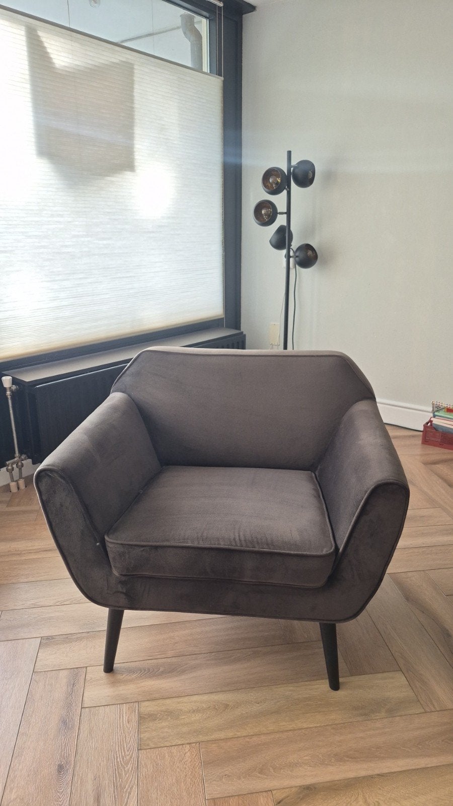 Woood Rocco fauteuil velvet warmgroen - Zo goed als nieuw, 75 tot 100 cm, Ophalen of Verzenden, Zo goed als nieuw, 75 tot 100 cm