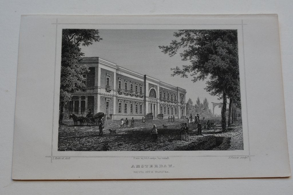 AMSTERDAM ARTIS PLANTAGE MIDDENLAAN Mooie Gravure Terwen G19, 10 cm, Origineel, 1800 - 1899, Verzenden