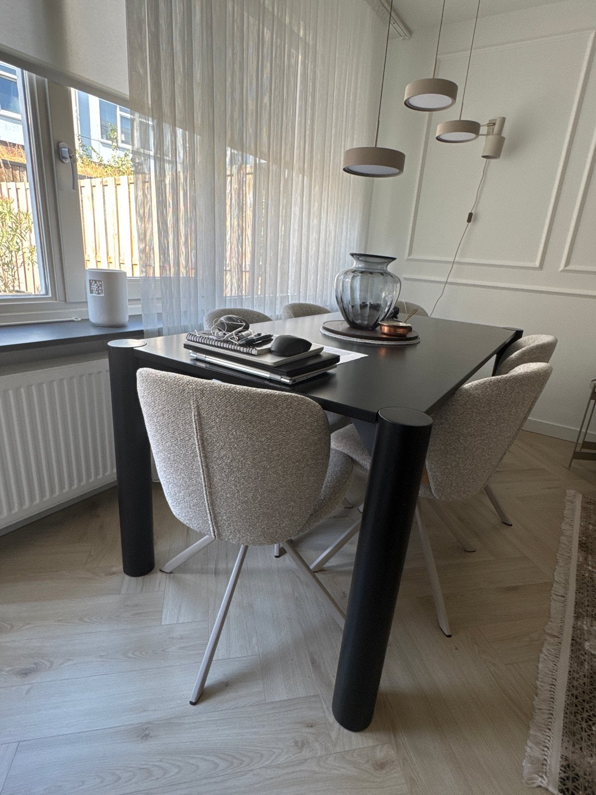 NYHAMN eettafel Jotex zwartbruine eettafel 180x90 cm, Gebruikt, 150 tot 200 cm, Vier personen, Rechthoekig