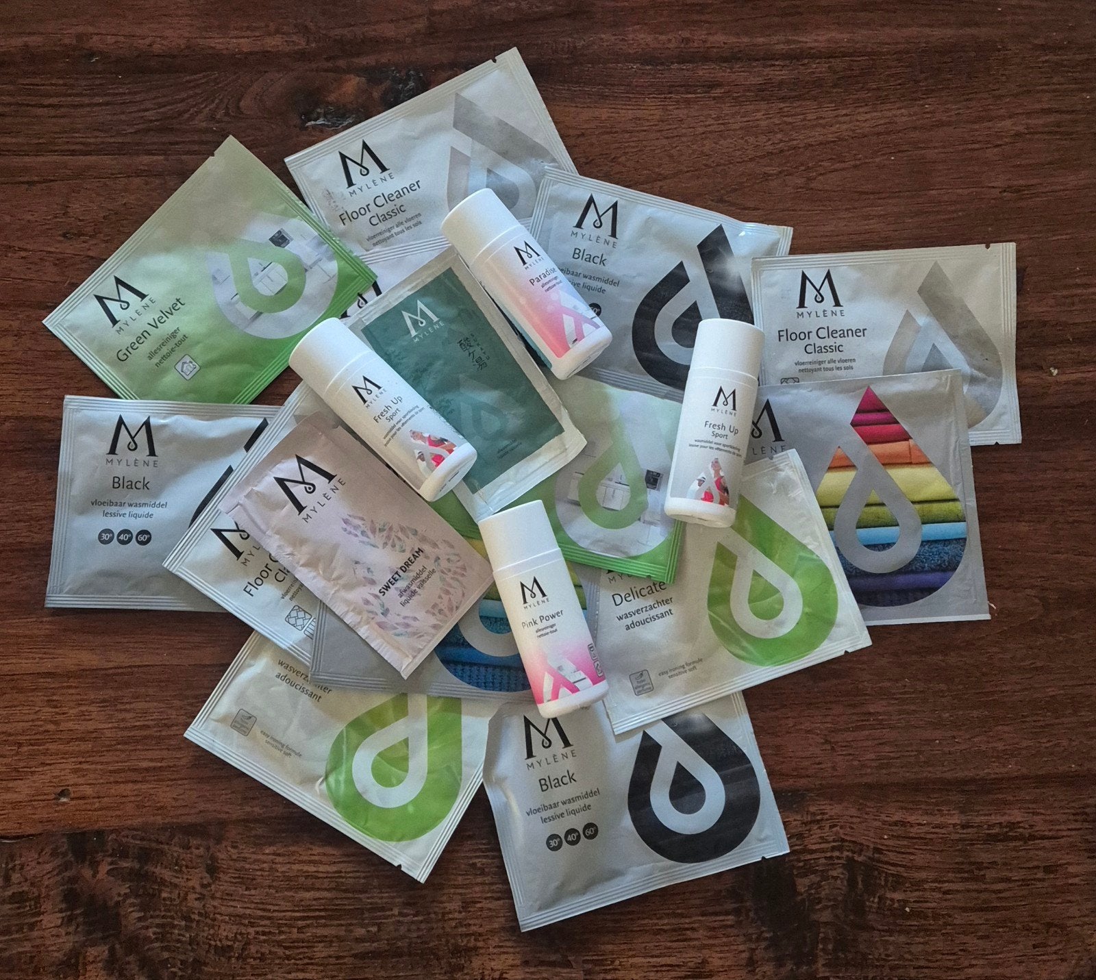 Proefmonster/samples mylene home afdeling 30 stuks, Huis en Inrichting, Schoonmaakartikelen, Ophalen of Verzenden