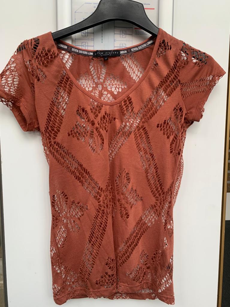 Leuk t-shirt van Seven Sisters London, Kleding | Dames, T-shirts, Ophalen, Bruin, Zo goed als nieuw, Korte mouw