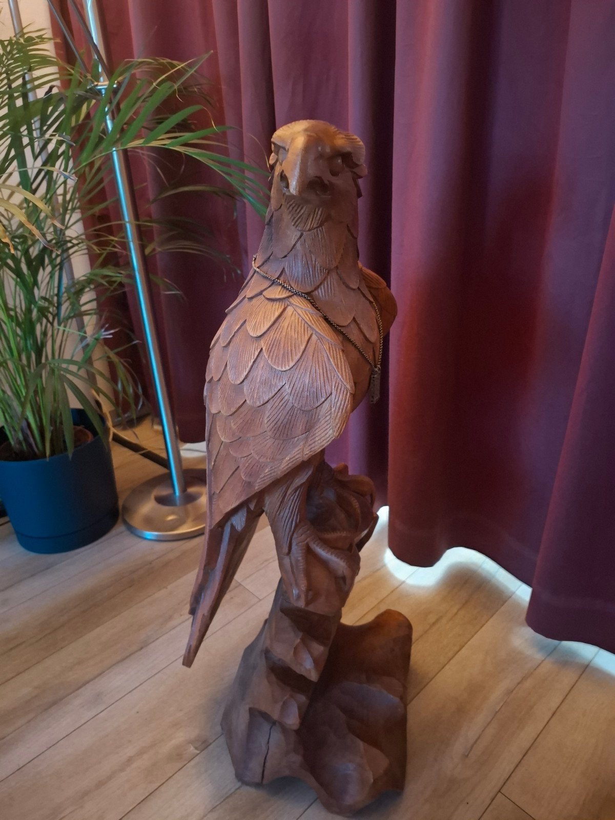 Gedetailleerd Adelaar Houtsnijwerk - Handgemaakt Beeld, Antiek en Kunst, Houtsnijwerk, Handgemaakt, Hout, Bruin