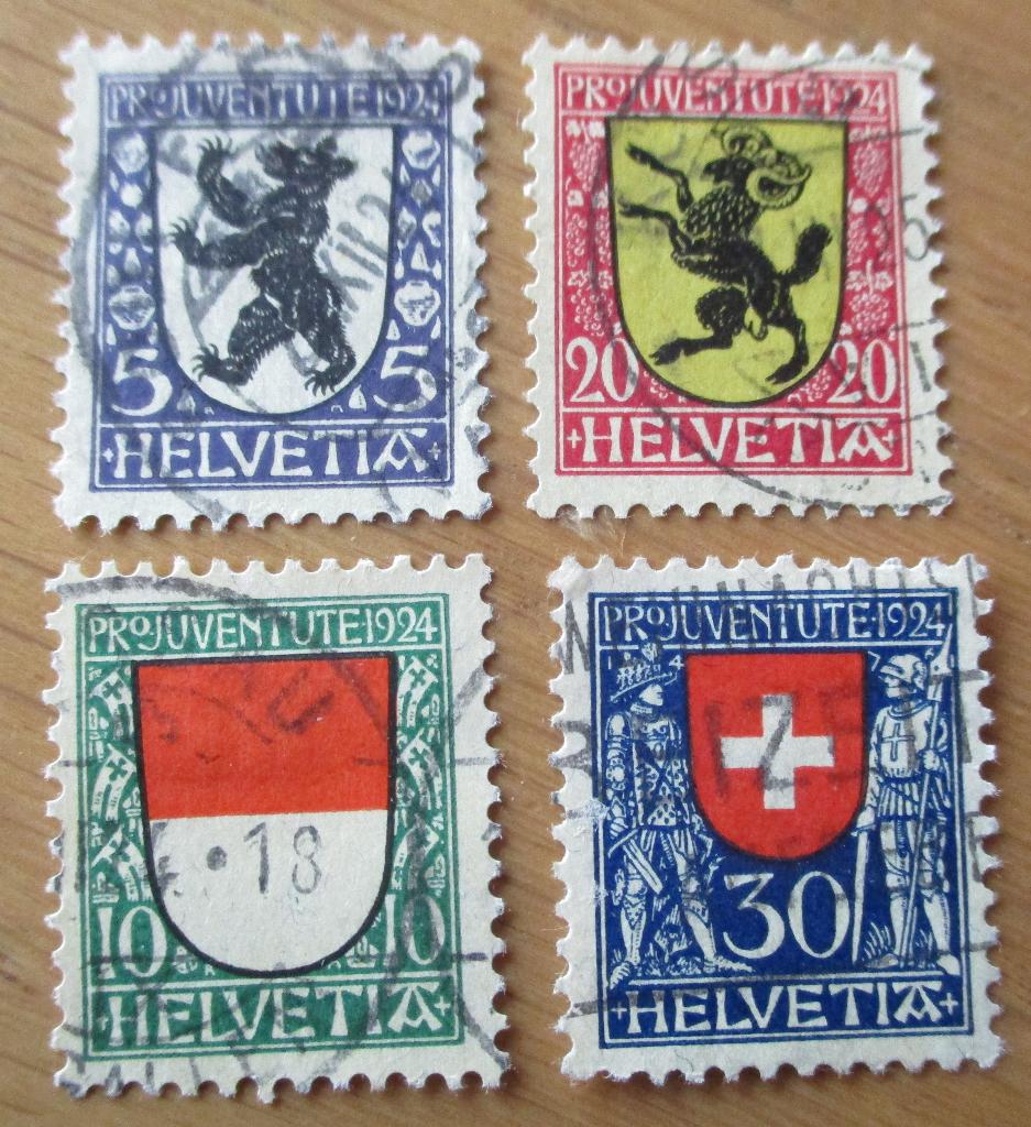 Zwitserland, serie Pro Juventute, 1924, Verzenden, Gestempeld