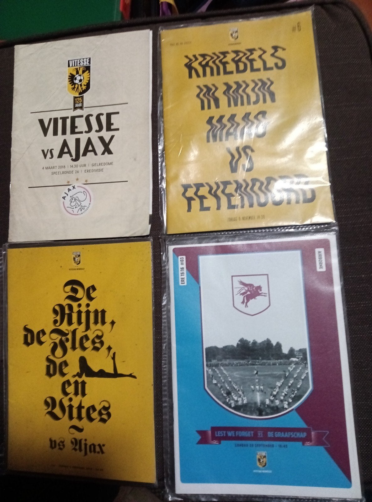 Voetbalprogramma's Vitesse, Ajax, Feyenoord, De Graafschap, Ophalen of Verzenden, Gebruikt, Ajax, Boek of Tijdschrift